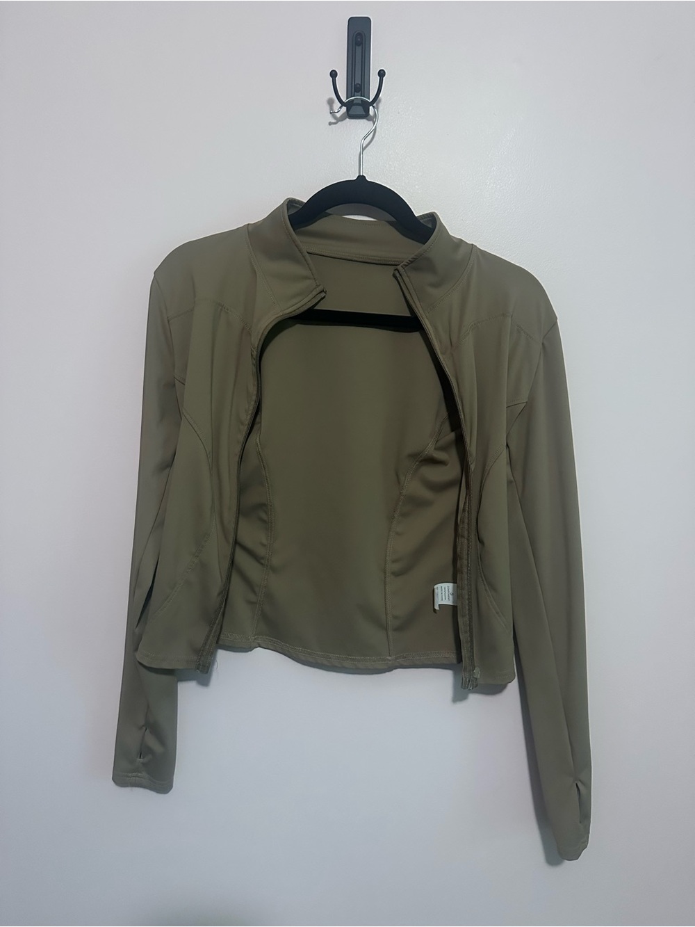 Olive Green Zip-Front Lightweight Jacket